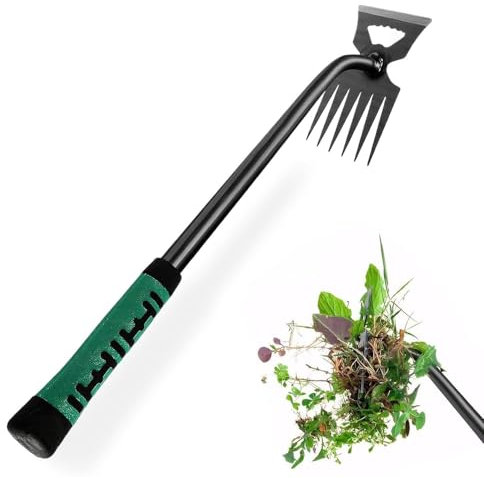 wlertcop Strumenti per diserbo per giardino, attrezzi portatili per giardinaggio, strumento di rimozione delle erbacce con manico in silicone, per ortaggi, giardino, cortile, fattoria, diserbo