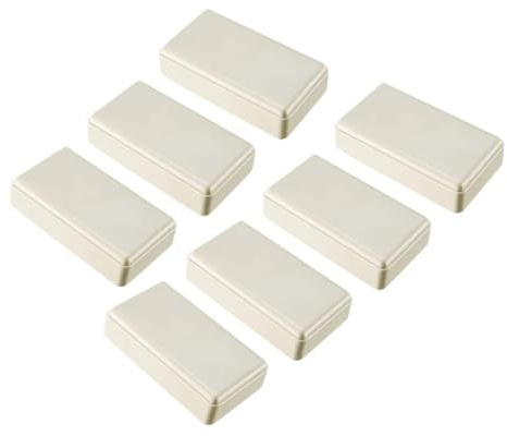 TOP-VIGOR Mini-Abzweigdose, staubdicht, für elektrische Abzweigdosen, ABS-Kunststoff-Projektboxen für DIY-Elektronikprojekte, Innen-Powermodul-Koffer, Instrumentenkoffer, Beige, 7 Stück