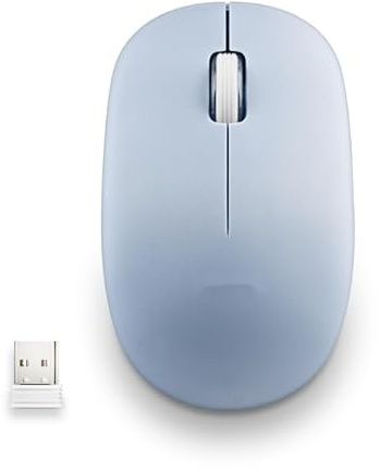 Watio Wave Souris Optique sans Fil, Design Ergonomique, Connexion USB, portée de 10 mètres, capteur de Haute précision, Couleur Bleue, Batterie Rechargeable. *