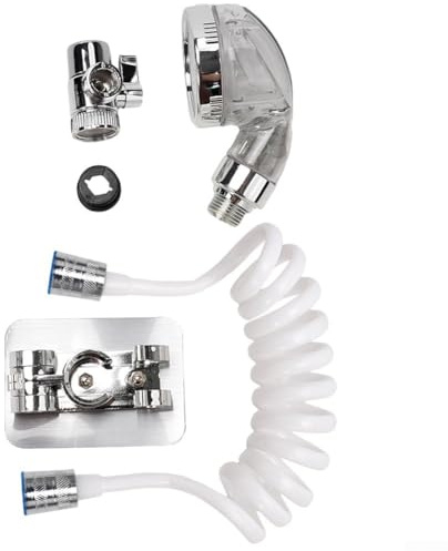 Bebykilemi Set di soffione doccia in ABS, con staffa regolabile in altezza, rubinetto da bagno spruzzatore per lavandino (deviatore in ABS)