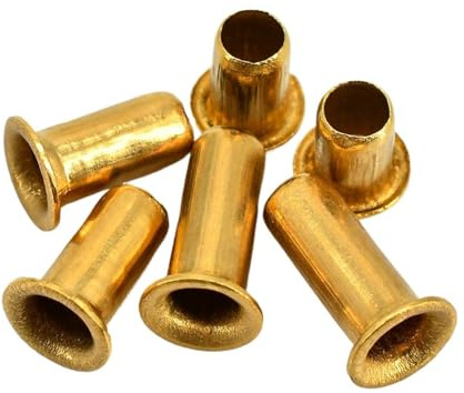 Remache hueco de cobre y latón M1.3 M1.5 M1.7 M2 M2.3 M2.5 M3 M4 M5 M6 Clavos for placa de circuito impreso Tuercas tubulares de orificio pasante(4mm (100pcs),M4)