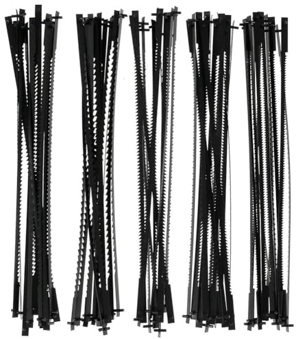 Ujjdwiurgh for Scroll Saw Blades 127 mm with Pin- Fretsaw Blades 10/15/18/20/24 Teeth(60 Pieces) for Scroll Saw