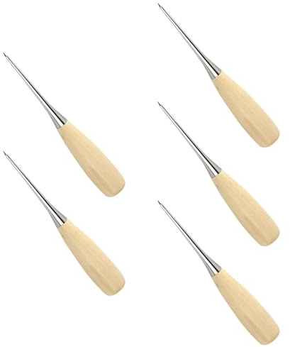Leatherworker Essential Toos, punteruolo in acciaio con impugnatura in legno antiscivolo per cucire e perforare fori per cucire in pelle punteruolo cucito a mano con accessori artigianali