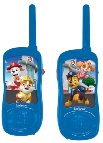 Lexibook, Patrulla Canina, Walkie-Talkies, TW11PALXB | Alcance 120m, juego de comunicación, clip cinturón, funciona con pilas