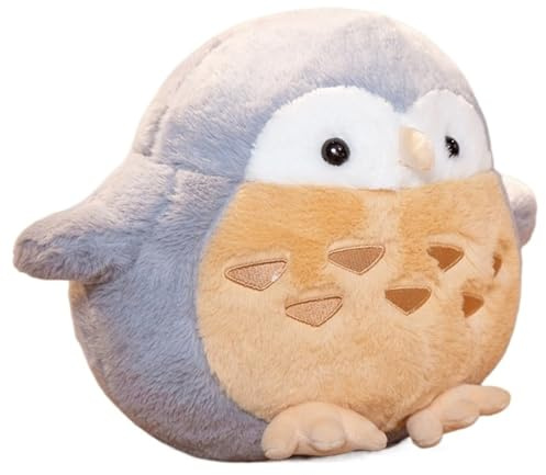 KUKUShining Eule Kuscheltier, Mollige Eulen Stofftier Süßes Plüschtier Haustierkissen Weich Plüsch Vogel Spielzeug Geschenke Zum Geburtstag Weihnachten(Gray,38cm/14.96in)