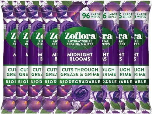 Zoflora 96 Antibacterial Multi-Surface Cleaning Midnight Blooms Large Wipes (8 Units)