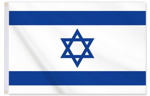 60x90 CM Israel Flagge,Mittelgröße israelischen Flaggen,24x36 Zoll doppelt gedrucktes dauerhaftes Banner,150D dicke Polyester-Outdoor-Dekorationen mit 2 Messing-Grommet(Israel,M)