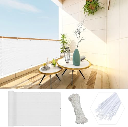 Parasol para exteriores de 95 x 900 cm, fácil de instalar, color blanco, barrera de sombra, perfecto para protección solar y comodidad al aire libre