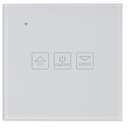 Niceminiwall Interruptor de atenuación táctil con panel de vidrio templado para control del hogar, color blanco, 86 x 86 mm, regulador de intensidad de luz sensible al tacto compatible con