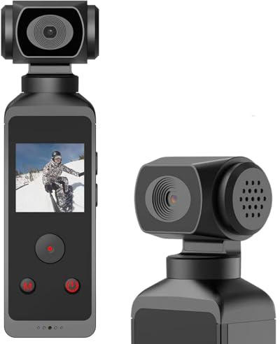 COYEUX Sports Pocket Camera with 3-Axis Gimbal Stabilizer, 4K Video Recorder, 270° Rotating Lens, 1080P HD, 2.5mm External Microphone Port, Suitable for Outdoor Sports, Cycling