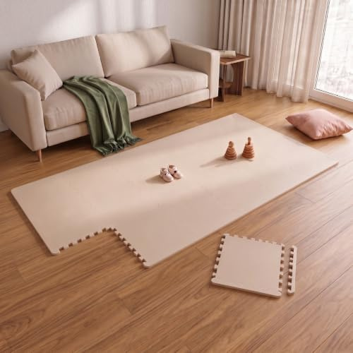 LittleTom Spielmatte Baby Puzzlematte mit Rand - 18 Matten je 30x30 cm Krabbelmatte 180x90 cm Bodenmatte Kinder - Puzzle Teppich Kinderzimmer - EVA Schaumstoff Bodenschutzmatte Spielteppich - BPA-frei
