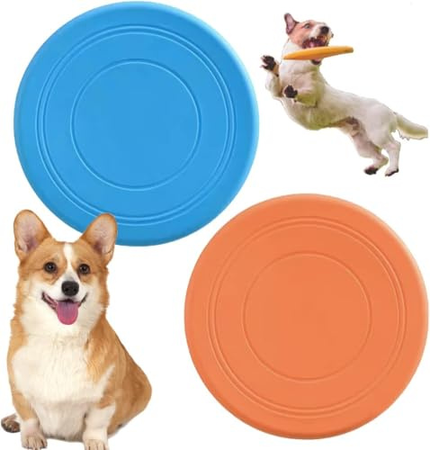 Couleurs Disco volador para perros de 7 pulgadas, juguete para cachorros que reacciona más rápido, juguetes interactivos para perros pequeños y medianos, platillo flotante ligero, duradero y