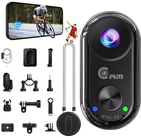 4K Mini Wearable Body Camera,Magnetic Thumb-Sized Action Camera,6-Axis Stabilization,40M Waterproof Portable Underwater Camera,WiFi Hands-Free POV Camera,Ideal for Cycling,Vlog,Surfing,Swim,Travel,Pet