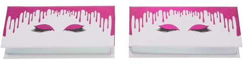 Toyvian 2 Piezas Caja de Pestañas Estuche para Pestañas de Papel Púrpura Portátil Gran Capacidad Protege y Ordena para Maquillaje y Viaje