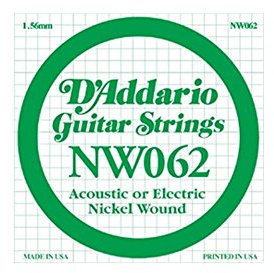 D'Addario NW020 Nickel Wound Elgitarrsträng, nickelspunnen, enkel sträng