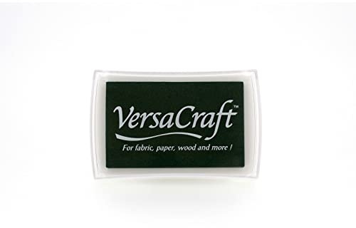 Tsukineko VersaCraft Stempelkissen - Schwarz, Forest - Groß - Wasserbasis, Deckend, Beständig gegen Ausbleichen - Embossing