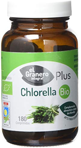 El Granero Integral - Complemento Alimenticio - Chlorella Bio - 180 Comprimidos - A Base de Polvo de Alga Chlorella Ecológica - Efecto Depurativo del Organismo - Rico en Aminoácidos Esenciales