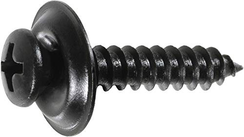 Clipsandfasteners 50 #10 X 1 Phillips Oval #8 Head Sems Countersunk Black Phosphate Steel Screws