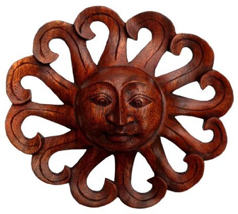 Wogeka Relief SONNE Holz Sun Handarbeit Rel08