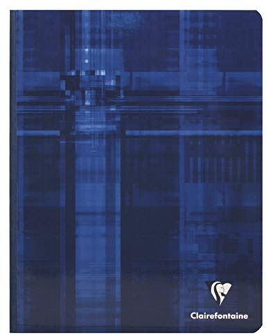 Clairefontaine 922C Un Cahier Brochure Dos Toilé - 16,5x21 cm - 192 Pages Petits Carreaux avec Marge - Papier Blanc 90 g - Couverture Carte Pelliculée Couleur Aléatoire
