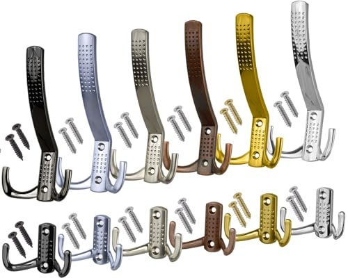 Stahlia Garderobenhaken EDELSTAHL-OPTIK (5 Stück) Kleiderhaken Garderobe Haken zum Schrauben KURZ Haken für Garderobe Metallhaken Handtuchaufhänger