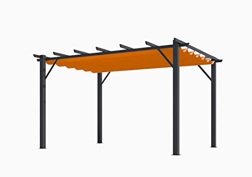 Habrita Pergola 100% Aluminium Farbe Rost 4,00 x 3,00 x 2,30 m – 12 m²