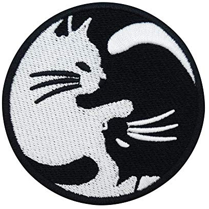 Finally Home Yin Yang Katze Bügelbild Patch zum Aufbügeln | Mond Patches, Aufbügelmotive
