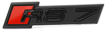 Audi 4K8853736CT94 Schriftzug RS7 (C8) Kühlergrill Plakette Emblem Exclusive Black Edition Logo Clip, schwarz/rot