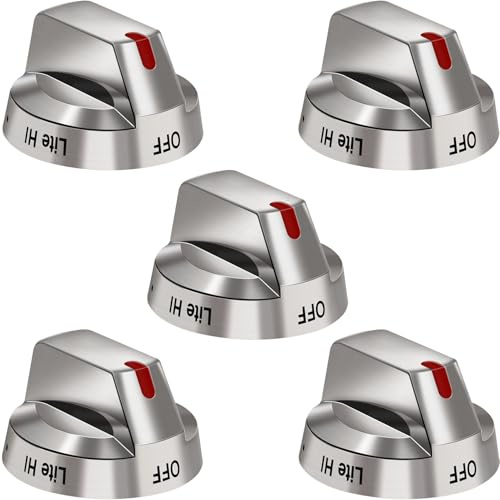 DG64-00473A Burner Control Dial Knob Range Oven Replacement Compatible with Samsung Gas Stove Knob NX58H5600SS NX58F5700WS NX58H5650WS NX58J7750SS NX58M6850SS （5pcs）.
