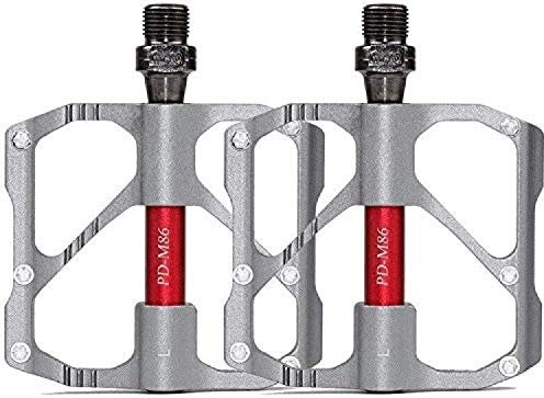 RONGJJ Fahrradpedale Universal Mountainbike Pedal Plattform Fahrrad Super Abgedichtetes Lager Aluminiumlegierung Flachpedal 9/16, Silver (urban Road)