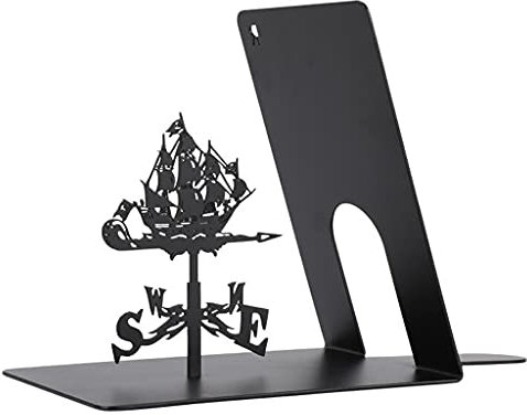 Panalaka Kreativbuch endet, Hochleistungsmetall Buchstützen Buchleiers Home Office Dekorative Buchständer Student Geschenkbuchstopper (Color : Black, Size : D)