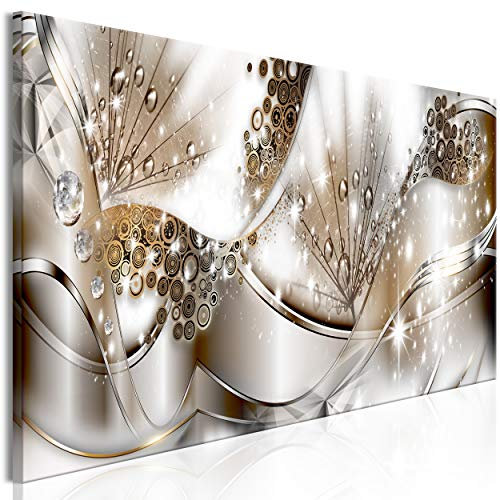 decomonkey Akustikbild Abstrakt 135x45 cm 1 Teilig Leinwand Modern Bilder Wandbilder XXL Schallschlucker Schallschutz Akustikdämmung Wandbild Deko Leise Pusteblume Ornament