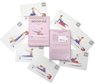 OnlinePilatesClasses Pilates Reformer Deck mit kostenlosen Video-Tutorials, Fitness-Flash-Karten mit 79 All-Levels Karten für Home Gym Übung, Reformer Nicht enthalten