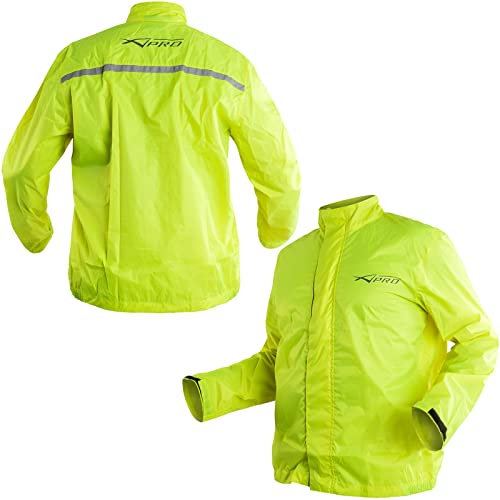 A-pro Anti Agua Chaqueta lluvia Moto Traje Impermeable de Viento Fluo 3XL