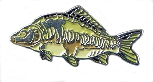 GBJUK Spiegel-Karpfenfisch-Emaille-Anstecknadel mit Schmetterlingsverschluss auf der Rückseite, Metall