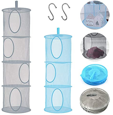 Hängeregal Mesh Hängender Hängende Mesh Aufbewahrungsnetze Hängende Netze Organizer Faltbare Aufbewahrungsnetze Aufbewahrungsnetze Hängeregal（2 Pcs）