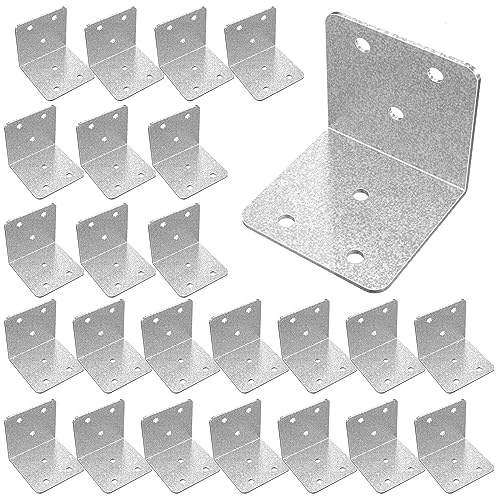Riuog 40 Pcs Metal Corner Braces, 2x2in L Brackets for Wood, 90 Degree Heavy Duty Wide Corner Patterned Metal Corner Bracket for Wood Furniture Bed Chair (2*2in)