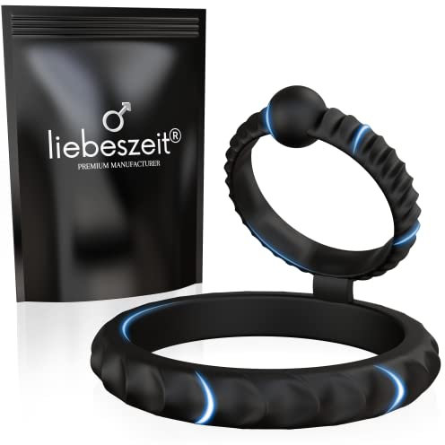 LIEBESZEIT© Penisring Dual - NEUHEIT 2025 - Innovativer Cockring Penis Ring Sexspielzeug Pennisring dehnbar Silikon - Cock Hodenring Extrem Potenzsteigerung Erektionshilfe Sextoy Penisringe für Männer
