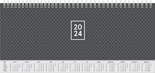 BRUNNEN Wochenkalender Modell 772 2024 2 Seiten = 1 Woche Blattgröße 29,7 x 10,5 cm schwarz