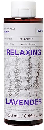 KORRES RELAXING LAVENDER gel de ducha con fragancia de lavanda para hombres y mujeres, para un ritual nocturno relajante y calmante, vegano, 250 ml