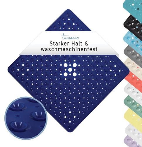 Toniamo Duschmatte rutschfest 53 x 53 cm Antirutschmatte Dusche Royal | Rutschmatte quadratisch mit Saugnäpfen, antibakteriell, schimmelresistent und maschinenfest für sicheren Halt in der Dusche