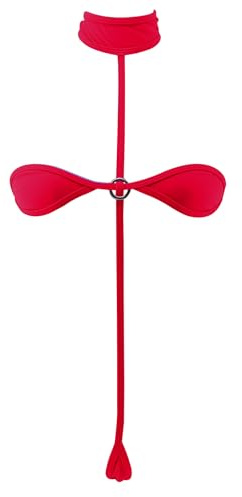 SHERRYLO Micro Sling Bikini Extreme G String Slingshot Bikini Esotico Costume da Bagno Perizoma Costume da Bagno Lingerie per Le Donne, 17112-rosso, Taglia Unica
