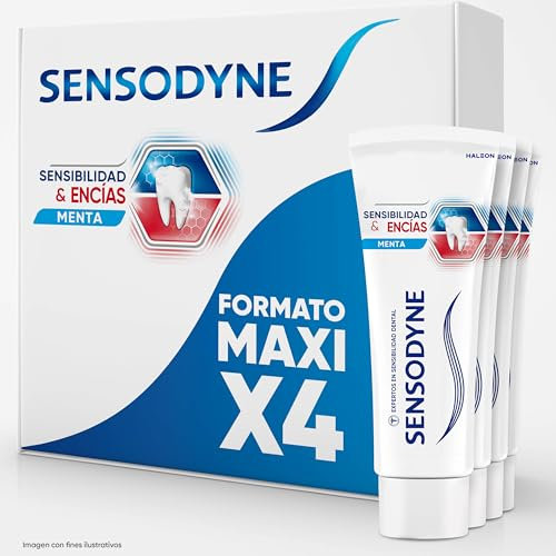 Sensodyne Sensibilidad y Encías Pasta de Dientes Con Flúor, Alivio Para Dientes Sensibles y Mejora de la Salud de las Encías, Pack 4x75 ml