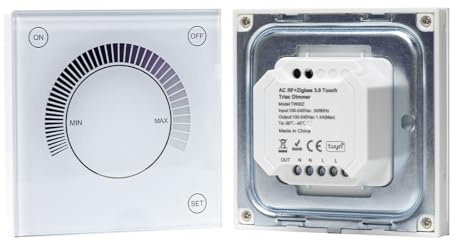 BTF-LIGHTING ZigBee3.0 Triac AC Dimmschalter für LED ohmsche Last Halogenlampe mit elektronischem Transformator Kompatibel mit Alexa Google Home Smartphone APP-Steuerung(Nur Triac Dimmer Panel)
