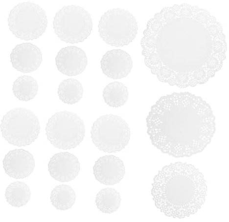 Cabilock 150 Stück weißes Spitzenpapier desk decoration tortenverpackung weiße Tischdecken Kuchendeckchen Kuchenschachteln Packpapier Spitze hohles Papier Backwerkzeuge Einweg Backpapier