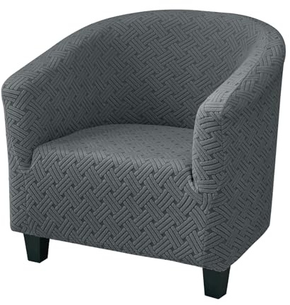 Morbuy Sesselbezug Stretch, Sessel Überzug Universal Sesselhussen Waschbar Schicker Jacquard Sesselüberzug Hussen Cocktailsessel Clubsessel Überzug Weich, Elastisch (Dunkelgrau)