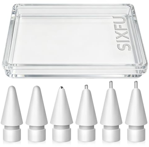 6 Stück Verbesserte Spitze Kompatibel mit Apple Pencil, Verschleißfest und Hochempfindliche Metall Spitzen Set Kompatibel mit Apple Pencil Pro/ 2. Generation/ 1. Gen/USB C Ersatzspitzen