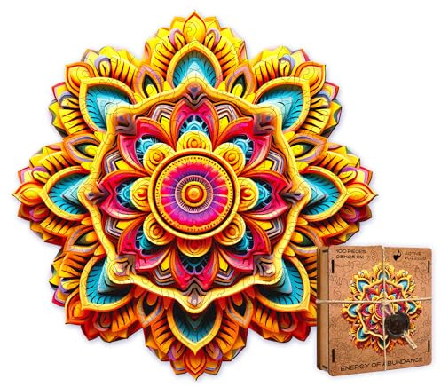 Holzpuzzle Erwachsene Mandala Puzzle Überfluss Energie 500 Teile Konzentration Meditation Sensorik Nachhaltig Umweltfreundlich Birkenholz Lasergeschnitten Geschenk Entspannung Gedächtnis Dekoration