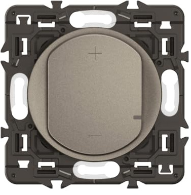 LEGRAND - Interrupteur Variateur - toutes lampes dimmables jusqu'à 125W - Commande d'Eclairage Complète - Prêt à Installer - Titanium