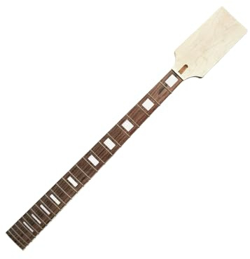 YoungMonic Ahorn Bass Gitarre Hals 24 Bundblock Inlay E-Gitarre Hals Ersatz 76.2 cm Palisander Griffbrett DIY Gitarre Enthusiast Geeignet für Professionelle Gitarrenbauer (01)